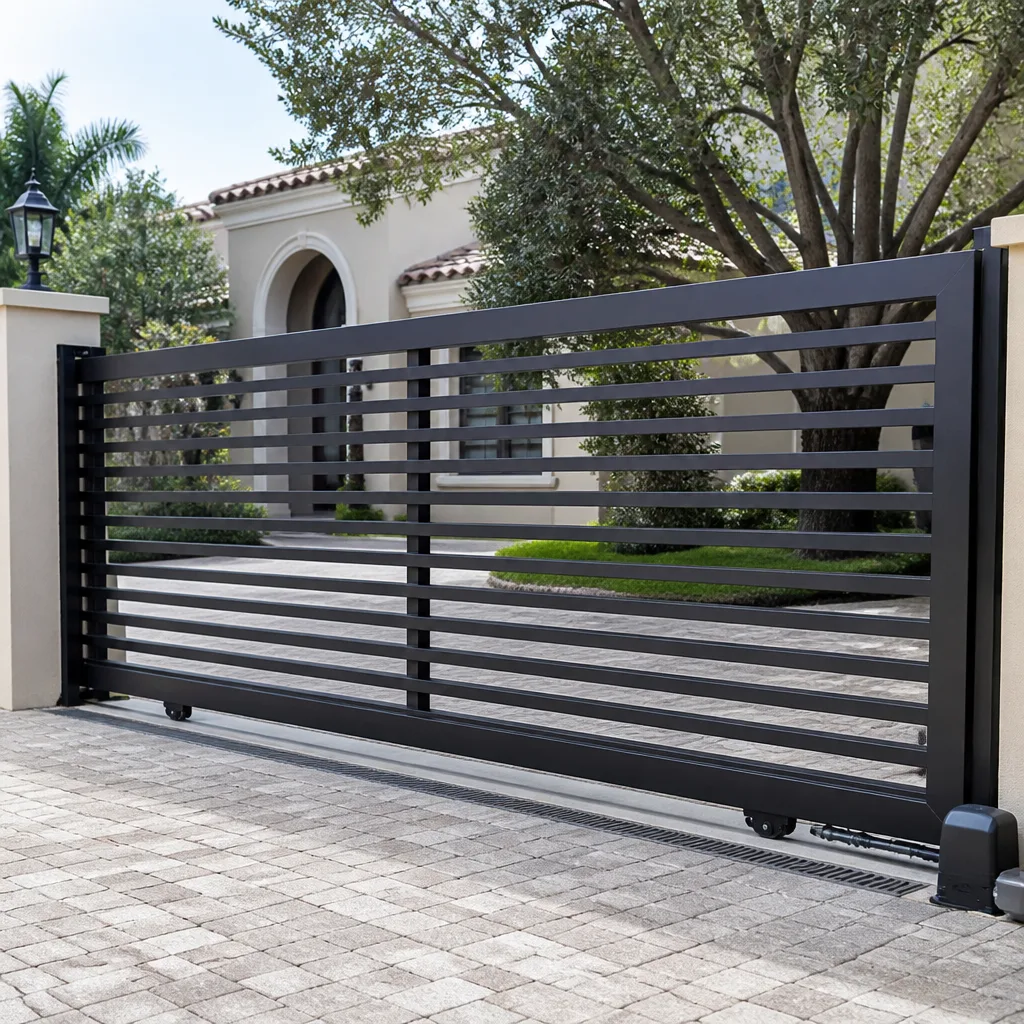 Sliding driveway gates