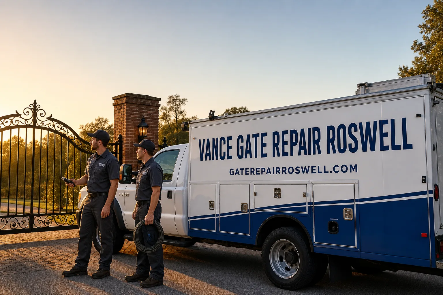 Vance Gate Repair Roswell gate repair service vehicle and crew in Roswell, GA